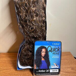 Outre Quick Weave Amber 26” Curly Synthetic Wig – Color S4/27/30